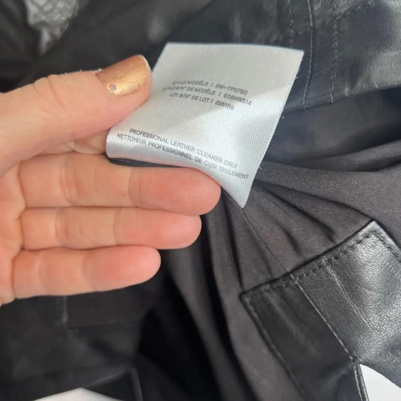 Helmut Lang Black Vneck Cow Leather & Wool Long Sleeve Tunic Top Size Small - Picture 11 of 12